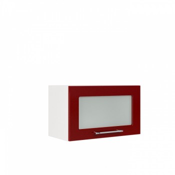 Бруклин ШВГС 600 Шкаф верхний горизонтальный со стеклом (Бетон белый/корпус Венге) в Элитном - ehlitnyj.mebel54.com | фото
