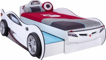 CARBED Кровать-машина Coupe с выдвижной кроватью White 20.03.1310.00 в Элитном - ehlitnyj.mebel54.com | фото