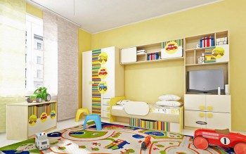 Детская комната Клаксон (Бежевый/корпус Клен) в Элитном - ehlitnyj.mebel54.com | фото