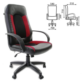Кресло офисное BRABIX Strike EX-525 (черно-красный) в Элитном - ehlitnyj.mebel54.com | фото