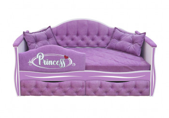 Кровать 160 серии Иллюзия 2 ящика 67 Светло-фиолетовый (подушки/мягкий бортик) в Элитном - ehlitnyj.mebel54.com | фото