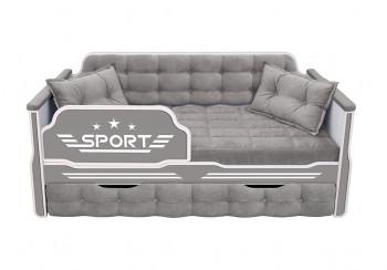 Кровать 170 серии Спорт 1 ящик 45 Серый (подушки) в Элитном - ehlitnyj.mebel54.com | фото