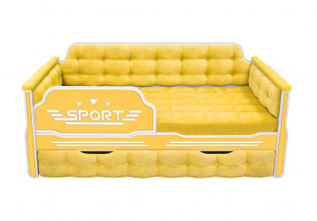 Кровать 170 серии Спорт 1 ящик 74 Жёлтый (мягкие боковые накладки) в Элитном - ehlitnyj.mebel54.com | фото