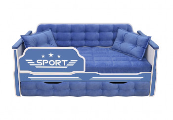 Кровать 170 серии Спорт 1 ящик 85 Синий (подушки) в Элитном - ehlitnyj.mebel54.com | фото