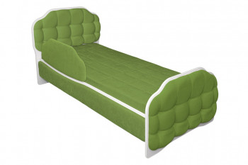 Кровать 190 Атлет Lux 76 Зелёный (мягкий бортик) в Элитном - ehlitnyj.mebel54.com | фото