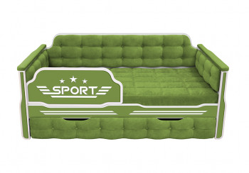 Кровать 190 серии Спорт 1 ящик 76 Зелёный (мягкие боковые накладки) в Элитном - ehlitnyj.mebel54.com | фото