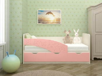 Кровать Бабочки 1,8м (Розовый металлик) в Элитном - ehlitnyj.mebel54.com | фото