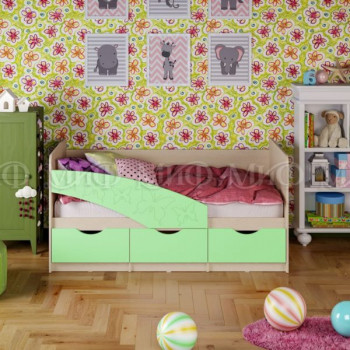 Кровать Бабочки 1,8м (Салат матовый) в Элитном - ehlitnyj.mebel54.com | фото
