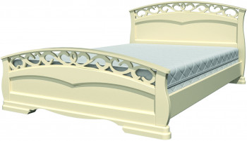 Кровать Грация-1 из массива сосны 1400*2000 Слоновая кость в Элитном - ehlitnyj.mebel54.com | фото
