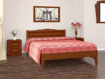Кровать Карина-7 из массива сосны 1200*2000 Орех в Элитном - ehlitnyj.mebel54.com | фото