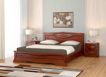 Кровать Карина-7 из массива сосны 1400*2000 Орех в Элитном - ehlitnyj.mebel54.com | фото