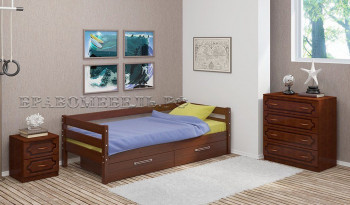 Кровать одинарная ГЛОРИЯ из массива сосны  900*2000 (Орех) в Элитном - ehlitnyj.mebel54.com | фото