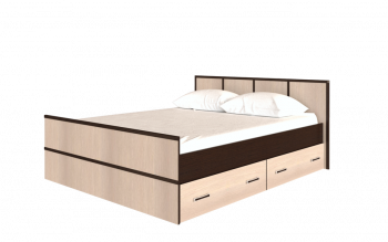 Кровать Сакура с настилом и ящиками 1,4 (Венге/Лоредо) в Элитном - ehlitnyj.mebel54.com | фото