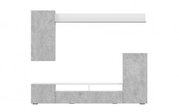 Мебель для гостиной МГС 4 (Белый/Цемент светлый) в Элитном - ehlitnyj.mebel54.com | фото