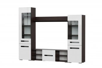 Мебель для гостиной МГС 6 (Исполнение 1/Венге/Белый глянец) в Элитном - ehlitnyj.mebel54.com | фото