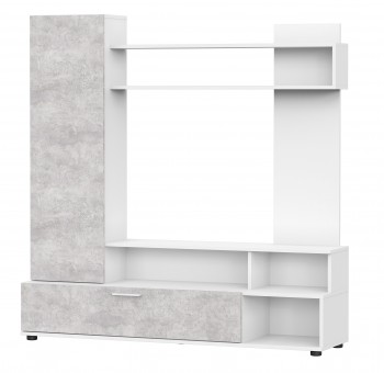 Мебель для гостиной "МГС 9" Белый / Цемент светлый в Элитном - ehlitnyj.mebel54.com | фото