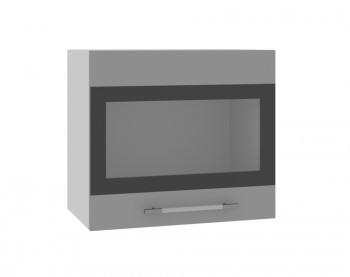 Ройс ВПГСФ 500 Шкаф верхний горизонтальный со стеклом с фотопечатью высокий (Графит софт/корпус Серый) в Элитном - ehlitnyj.mebel54.com | фото