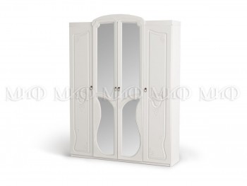 Шкаф 4-створчатый Мария (Белый глянец) в Элитном - ehlitnyj.mebel54.com | фото