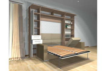 Шкаф-кровать с диваном Каролина в Элитном - ehlitnyj.mebel54.com | фото