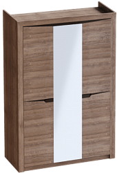 Шкаф трехдверный Соренто Дуб стирлинг/Кофе структурный матовый в Элитном - ehlitnyj.mebel54.com | фото