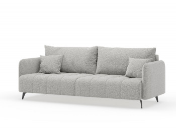 Валериан диван трёхместный прямой Светло-серый, ткань RICO FLEX 108 в Элитном - ehlitnyj.mebel54.com | фото
